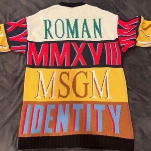 MSGM Multicolor Colorblock Logo Sweater